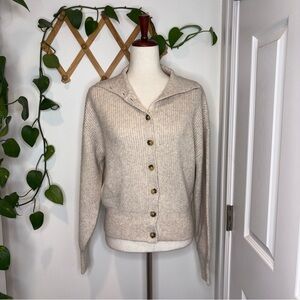 RACHEL ZOE Neutral Button Up Oversized Cardigan